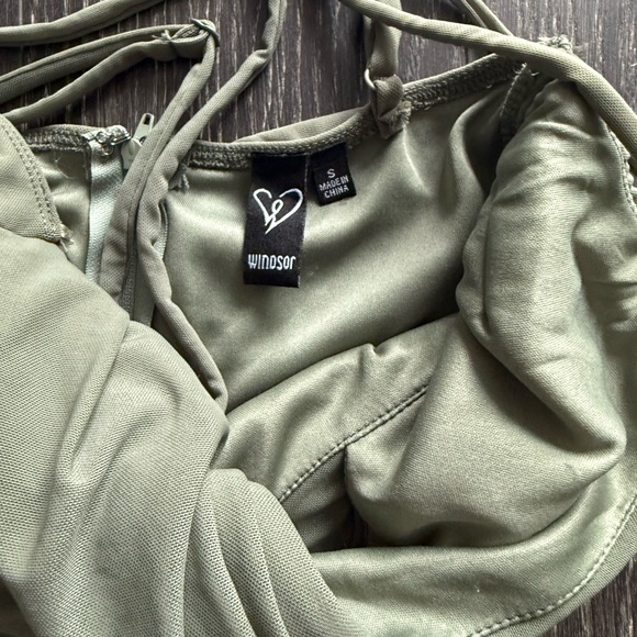 Windsor Jae Formal Mesh Ruched Mermaid Long Dress small - Picture 7 of 9